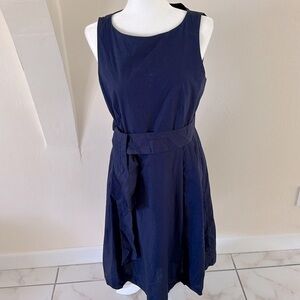 LL Bean Signature  Cotton Dress EUC Navy w Cotton Lining, Classy Anytime